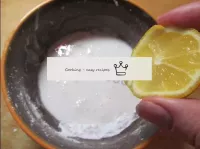 Beat the protein with powdered sugar, add lemon ju...