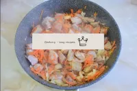 Put the chopped onions and carrots in a pan to the...