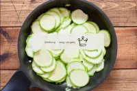 Add the chopped courgettes to the pan to the onion...