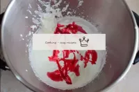 Separately, whisk the oily cream with the icing su...