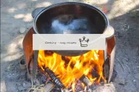 Light the fire, set the cauldron to warm up. ...