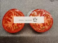 Para este prato, escolhi tomates grandes e redondo...