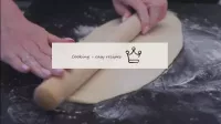 We roll the rest of the dough to a thin oblong cak...