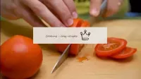 Cut three tomatoes into rings and put them on a pl...