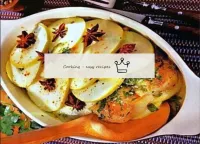 Baked fish with apples...