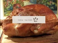 Christmas turkey with rice-apple-cherry filling st...