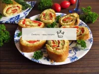 Zucchini roll with tomatoes...