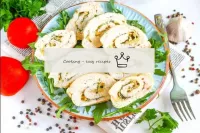 Chicken roll with cheese in the oven...