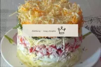 Velvet salad with crab sticks...