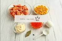 How to make a royal salad with shrimp and red cavi...