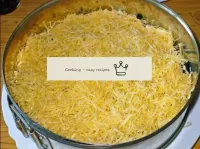 Cover the layer of prunes with grated cheese. ...