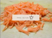 Wash and peel the carrots, then grate...