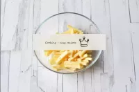 Cut the cheese into small straws. You can grate th...