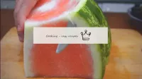 We clean the watermelon and melon from the skin, r...