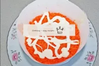 3rd layer - grate raw carrots on a coarse grater, ...