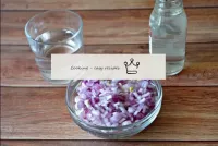 Finely chop a large head of red onion and cover wi...