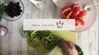 Peel the bell peppers from the seeds and cut into ...