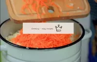 Take a coarse grater and rub two carrots, then put...