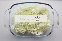 Cut the cabbage into thin strips, send it to a sal...