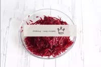 Pre-boil the beets in boiling water until cooked, ...