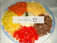 Kaleidoskop salat mit koreanischen karotten...