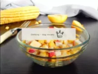 Crab sticks salad with apple and corn...