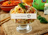 Salad with Korean carrots can be decorated with a ...