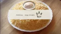 7th layer: hard cheese grated on a coarse grater. ...