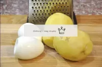 Cool and peel potatoes and eggs...