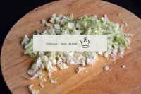 Finely chop Beijing cabbage. ...