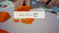 Cut the carrots into cubes...