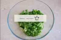 Greens: onion, dill and parsley, finely cut and ad...