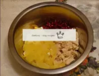 In a bowl, mix crushed products, add pomegranate g...