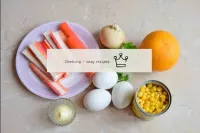 How to make a salad with orange and crab sticks? P...