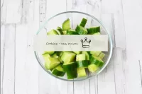 Cut the cucumber into cubes or quarters. The skin,...