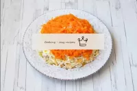 Put the grated carrots in the last layer. ...