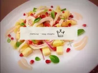 Squid and apple salad under yoghurt sauce...