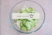 Cut the fresh cucumber into large pieces immediate...