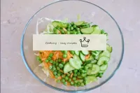 Fresh green peas can be added immediately to the s...