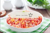 Smoked sausage and carrot salad...