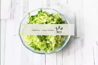 Finely chop Beijing cabbage. To make the salad mor...