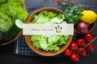 Wash the lettuce leaves thoroughly and dry with pa...