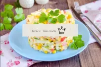 Salad with crab sticks corn and cheese...