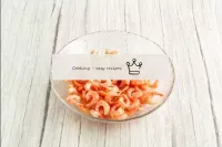 In cooled shrimp, remove the head, carapace and ta...