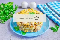 Corn mushroom and chicken salad...