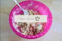 Season the salad with mayonnaise or sour cream and...