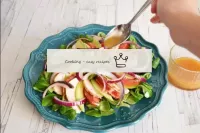 Pour the salad over the dressing and serve. ...