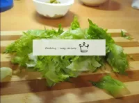 Roughly chop or tear lettuce with your hands...