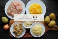 Как сделать салат Викинг с ананасами и курицей? Пе...