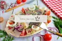 Remove the tasty and fragrant pickled herring from...